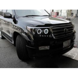Toyota Land Cruiser 200 Фары передние линзованные Audi Style черные (Фото 2)
