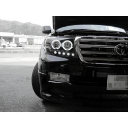 Toyota Land Cruiser 200 Фары передние линзованные Audi Style черные