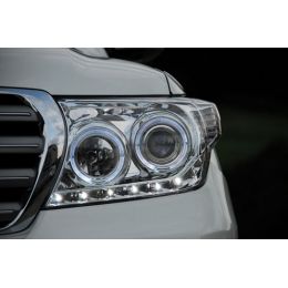 Toyota Land Cruiser 200 Фары передние линзованные Audi Style хром