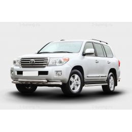 2012 Toyota LC 200 Защита переднего бампера с декоративными элементами d76/76 двойная