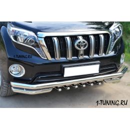 Toyota LС Prado 150 2014 Защита переднего бампера D63 (секции) D63 (уголки) + D42 (зубы) (Фото 1)