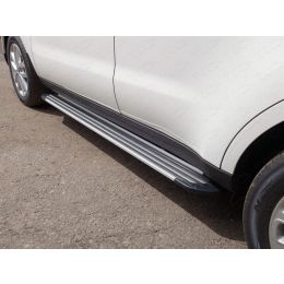Toyota Rav4 2010-2012 Пороги алюминиевые Slim Line Silver 1720 мм (длинная база)