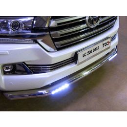 Toyota LC 200 2016-2017 Защита передняя нижняя (с ДХО) 76,1 мм (Фото 2)