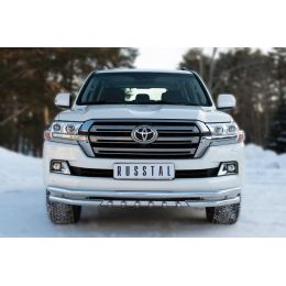 Toyota LC 200 2016-2017 Защита переднего бампера d63 (секции) d63 (уголки)+d42 (зубы)