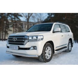 Toyota LC 200 2016-2017 Защита переднего бампера d76 (секции) (Фото 1)