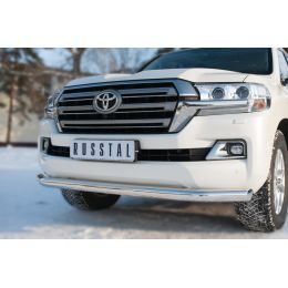 Toyota LC 200 2016-2017 Защита переднего бампера d76 (секции) (Фото 2)