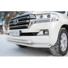 Toyota LC 200 2016-2017 Защита переднего бампера d76 (секции) d63 (дуга) (Фото 2)