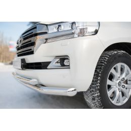 Toyota LC 200 2016-2017 Защита переднего бампера d76 (секции) d63 (дуга) (Фото 3)