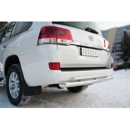 Toyota LC 200 2016-2017 Защита заднего бампера d76 (дуга) d42 (дуга)+декор паз (Фото 2)