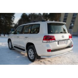 Toyota LC 200 2016-2017 Защита заднего бампера d76 (секции) (Фото 1)