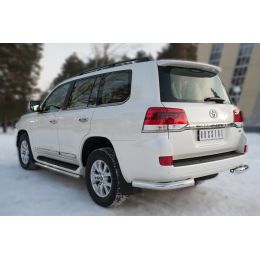 Toyota LC 200 2016-2017 Защита заднего бампера уголки d76(секции) (Фото 1)