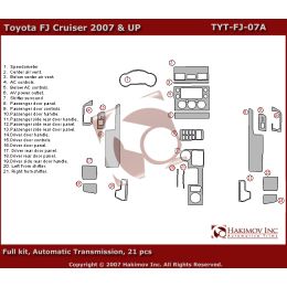 Toyota FJ Cruiser 07-09 Отделка салона под алюминий