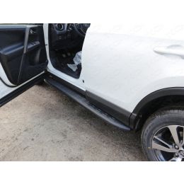 Toyota RAV4 2015-2016 Пороги алюминиевые с пластиковой накладкой (карбон черные) 1720 мм (Фото 1)