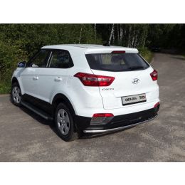 Hyundai Creta 2016-2017 Пороги алюминиевые с пластиковой накладкой (карбон серые) 1720 мм (Фото 1)