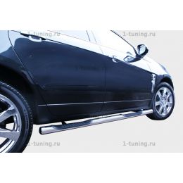 Cadillac SRX 2011 Пороги с проступями d 76 (компл 2шт.)