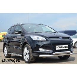 Ford Kuga 2013 Защита переднего бампера D63 (секции) D75х42 (дуга) (Фото 1)