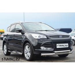 Ford Kuga 2013 Пороги труба D76 с накладкой v2 (Фото 1)