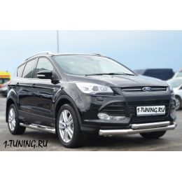 Ford Kuga 2013 Пороги труба D76 с накладкой v1 (Фото 1)