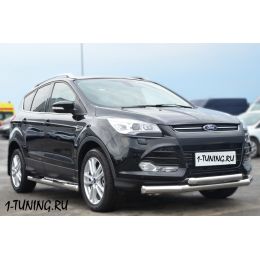 Ford Kuga 2013 Пороги труба D76 с накладкой v3 (Фото 1)