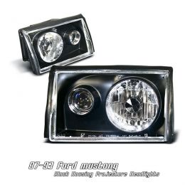 87-93 Форд Mustang Projector Head Lights - Black