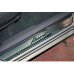 Hyundai Accent Tagaz Накладки на внутр. пороги с рисунком (компл. 4 шт) на пластик