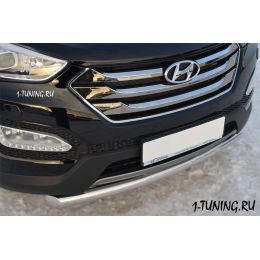 Hyundai Santa Fe 2012 Защита переднего бампера D76 (дуга) (Фото 2)