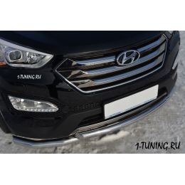 Hyundai Santa Fe 2012 Защита переднего бампера D63 (секции) D63 (дуга) (Фото 2)
