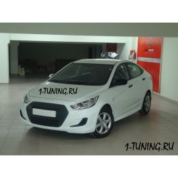 Hyundai Solaris 11-14 Накладка на решетку радиатора (Фото 2)