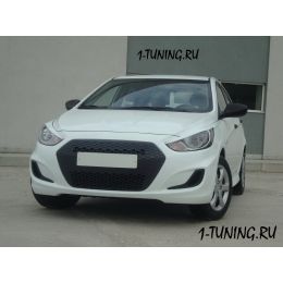 Hyundai Solaris 11-14 Накладка на решетку радиатора (Фото 4)