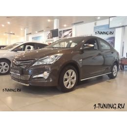 Hyundai Solaris 2015 Накладка на решетку бампера d12 нерж. (Фото 1)
