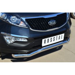 Kia Sportage 2014-> Защита переднего бампера D63 (волна) с декор надписью (Фото 2)