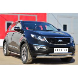 Kia Sportage 2014-> Защита переднего бампера D75х42 (дуга) 75х42 (дуга) (Фото 1)