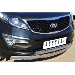 Kia Sportage 2014-> Защита переднего бампера D75х42 (дуга) 75х42 (дуга) (Фото 2)