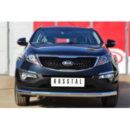 Kia Sportage 2014-> Защита переднего бампера D76 (секции)