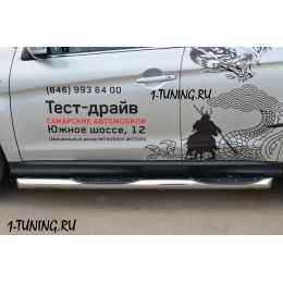 MMC ASX 2013 Пороги труба D76 с накладкой v1 (Фото 3)