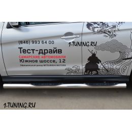 MMC ASX 2013 Пороги труба D76 с накладкой v3 (Фото 3)
