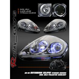 00-05 ECLIPSE DUAL HALO PROJECTOR SMOKE HEADLIGHTS GT