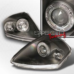 00-05 Mitsubishi Eclipse Halo Blue Projector Headlights - BLACK