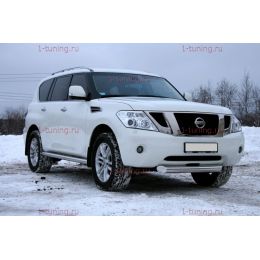 Nissan Patrol 2010 Защита переднего бампера d 100 одинарная
