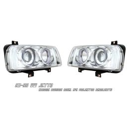 93-98 Volkswagen Jetta Halo Projector Head Lights - Chrome