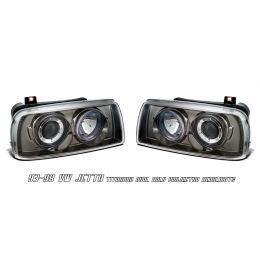 93-98 Volkswagen Jetta Halo Projector Head Lights - Titanium