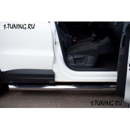 VW Tiguan Track &amp; Field (Track &amp; Style) 2011 Пороги труба D76 с накладками (v1) (Фото 3)