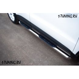 VW Tiguan Track &amp; Field (Track &amp; Style) 2011 Пороги труба D76 с накладками (v1)