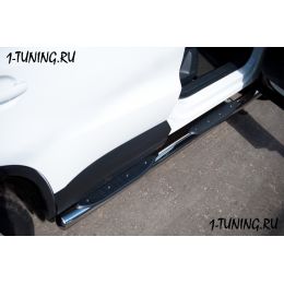 VW Tiguan Track &amp; Field (Track &amp; Style) 2011 Пороги труба D76 с накладками (v3) (Фото 2)