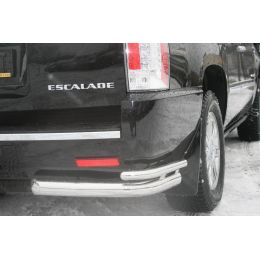 Cadillac Escalade 2007-&gt; Защита заднего бампера уголки d 76/60 двойные